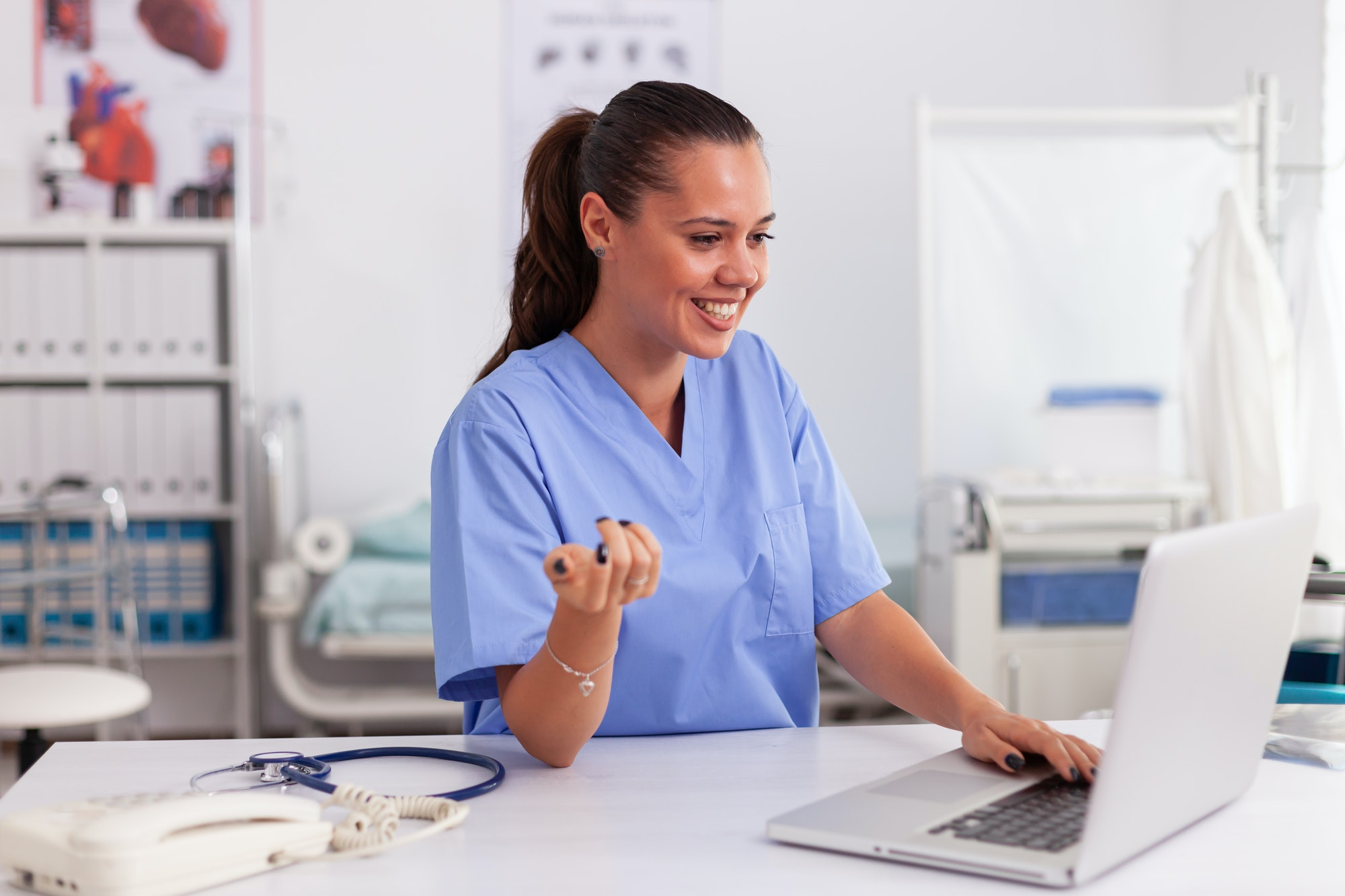 Medical nurse smiling