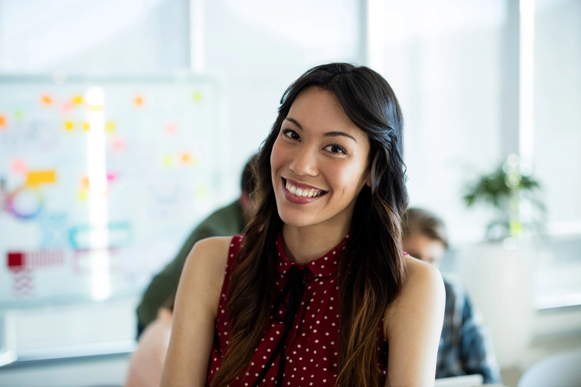 smiling woman in office